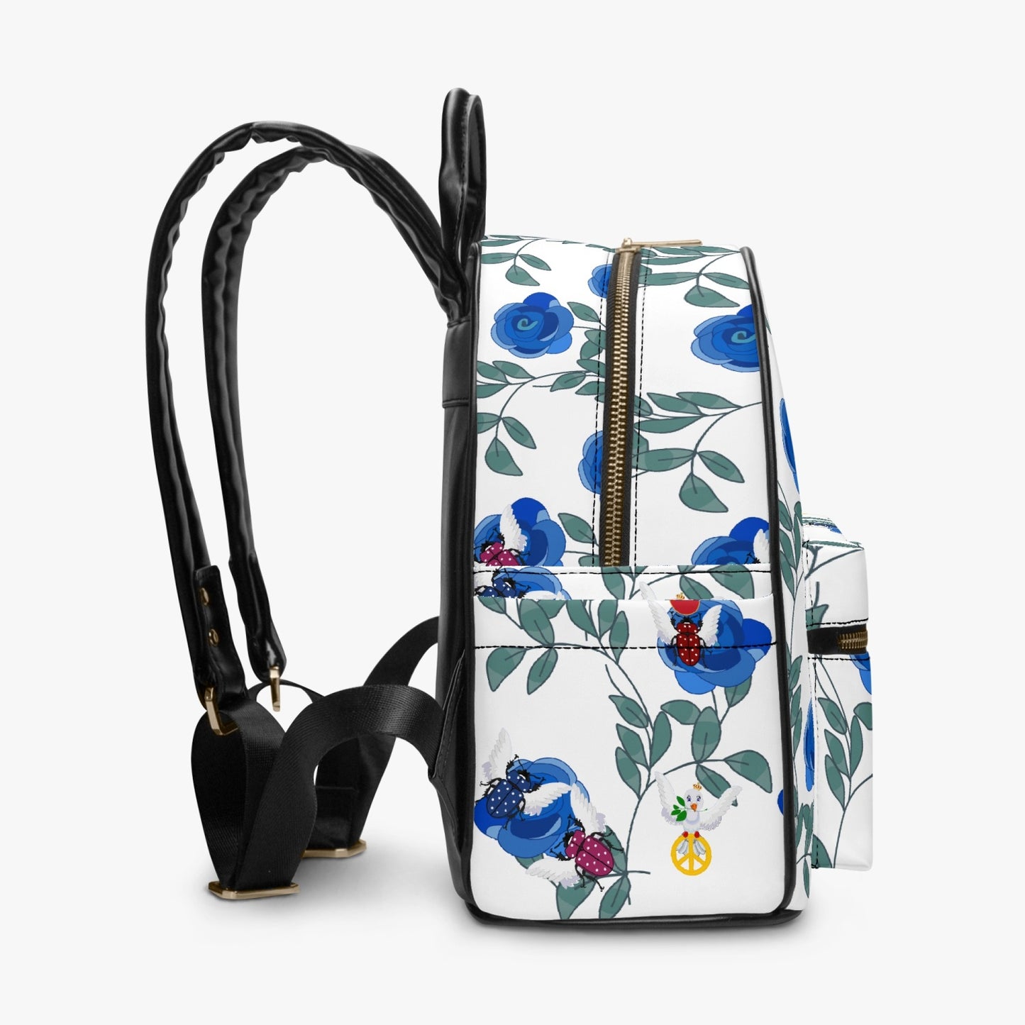 GLOBAL FREEDOM UNITED© Women Afghanistan & Germany Blue Roses - All Over Printed PU Backpack
