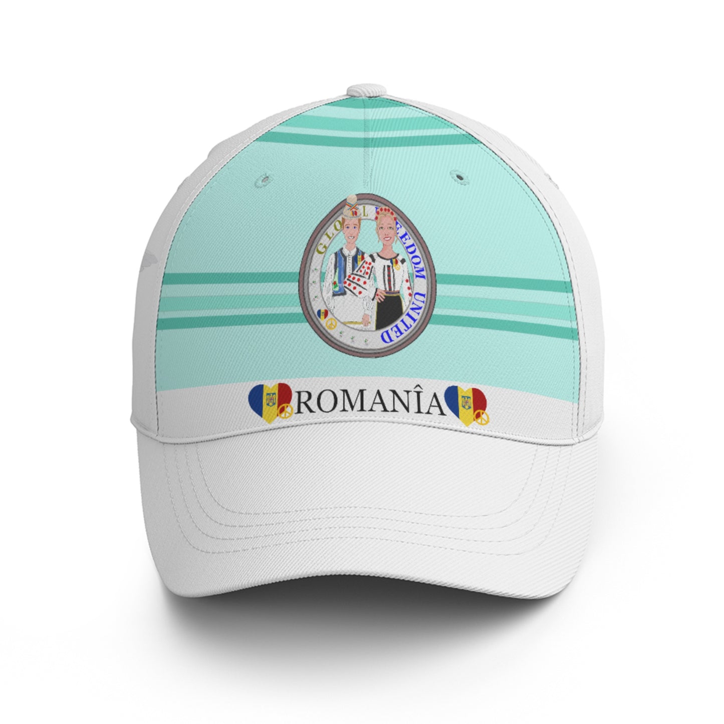 Basketball Cap GLOBAL FREEDOM UNITED© Couple Romania Light Green