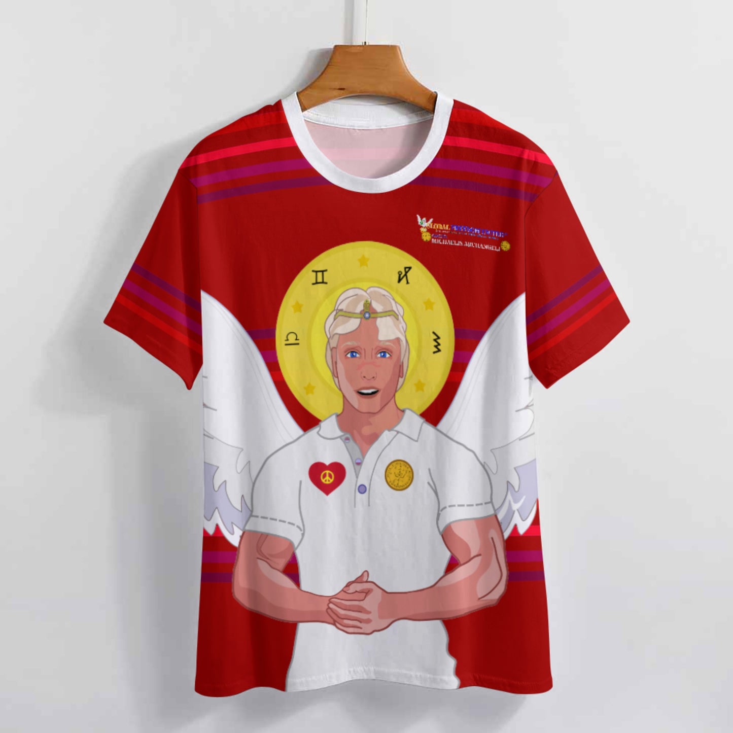 Women´s T-shirt  Global Freedom United© Archangel Michael In Latin V2 Red
