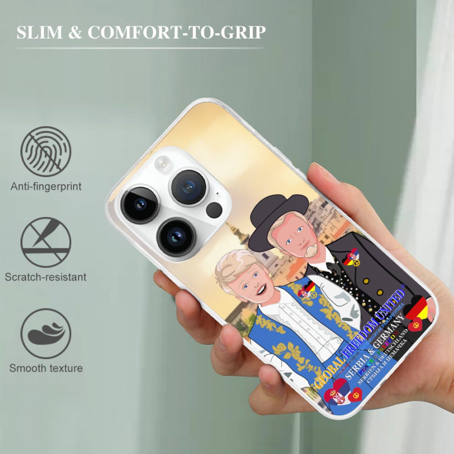 Phone Case GLOBAL FREEDOM UNITED©  Men Serbia & Germany V2