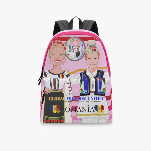 GLOBAL FREEDOM UNITED© Couple Romania Pink1 - All-over-print Canvas Backpack