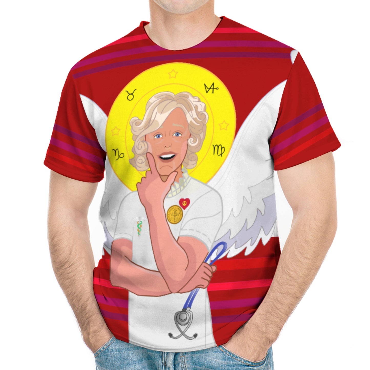 Men´s T-shirt GLOBAL FREEDOM UNITED© Archangel Gabriel Hebrew