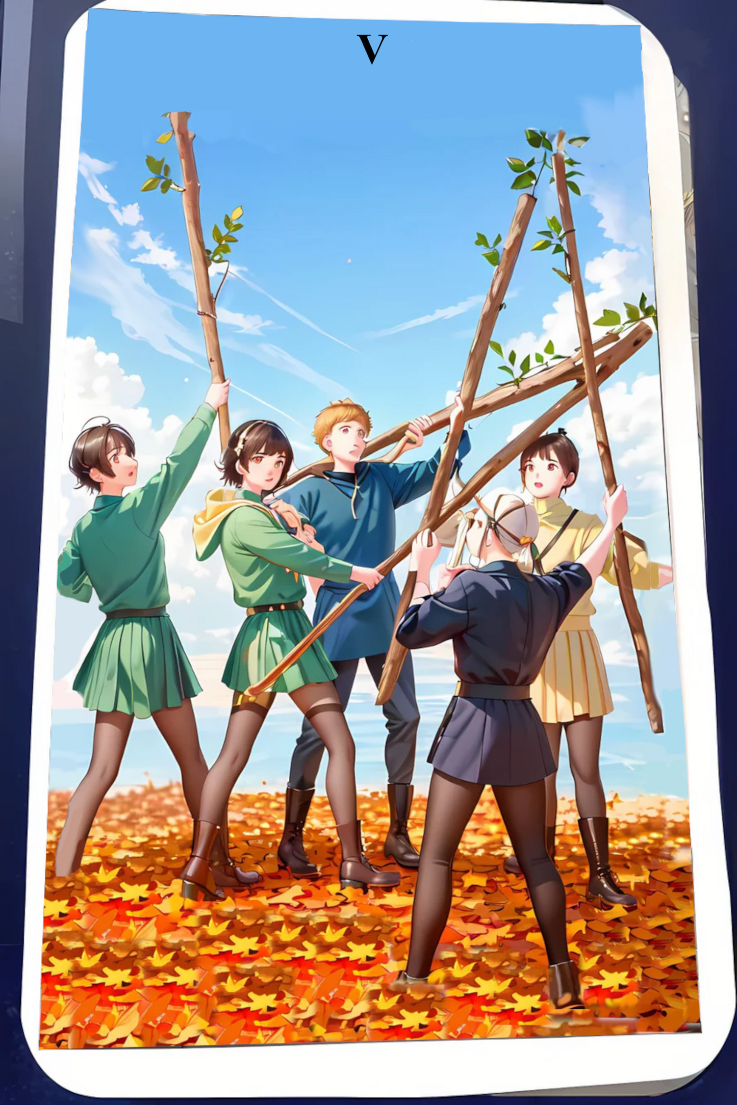 Kartendeck Tarot Anime Stäbe