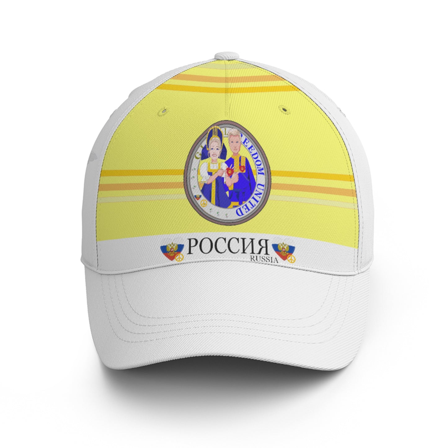 Basketball Cap GLOBAL FREEDOM UNITED© Couple Russia Yellow