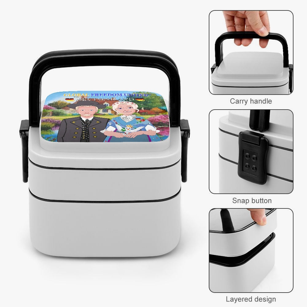 Double-layer Lunch Box GLOBAL FREEDOM UNITED© COUPLE GERMANY BLUE DRESS