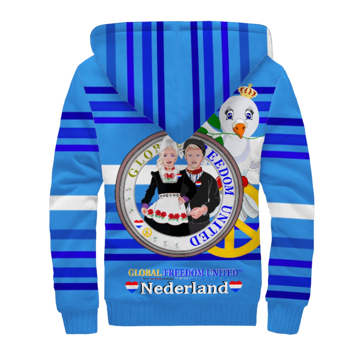 Plush Hoodie GLOBAL FREEDOM UNITED© Couple Nederland Deep Blue