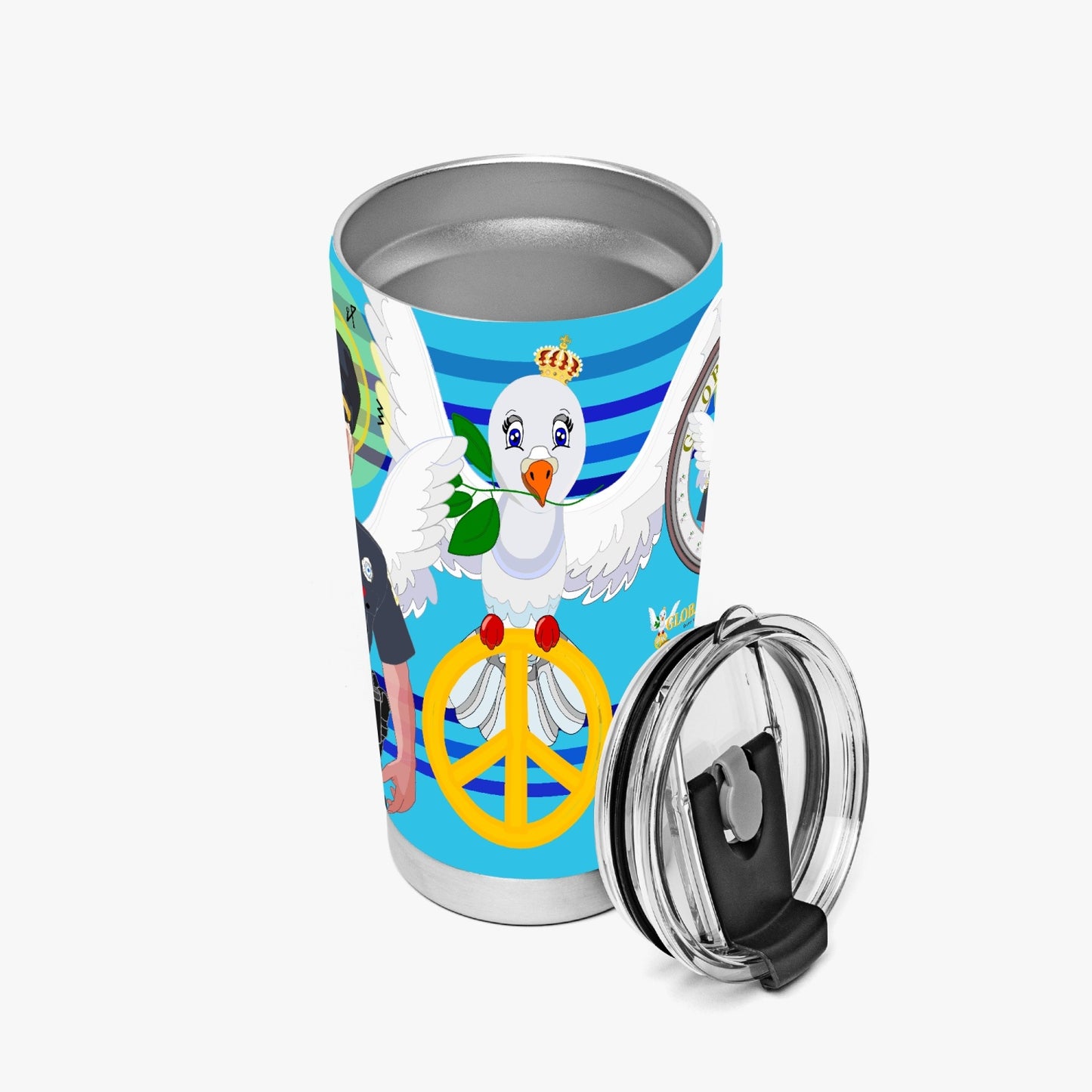 Tumbler GLOBAL FREEDOM UNITED© Archangel Michael Policemen Deep Blue