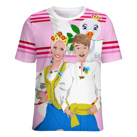 Women´s T-shirt GLOBAL FREEDOM UNITED© Couple Ukrain Pink1