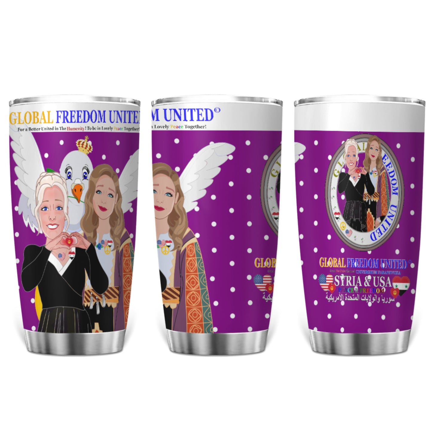 Tumbler GLOBAL FREEDOM UNITED© Women Syria & USA Lilac