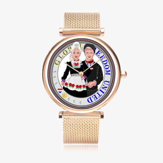 GLOBAL FREEDOM UNITED© Couple Nederland New Stylish Ultra-Thin Quartz Watch