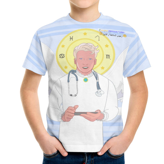 Kid´s T-shirt GLOBAL FREEDOM UNITED© Archangel Rafael Arabic Light Blue