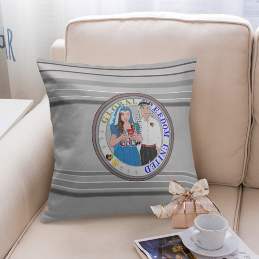 GLOBAL FREEDOM UNITED© Couple Afghanistan 18'' Square Pillow Cover