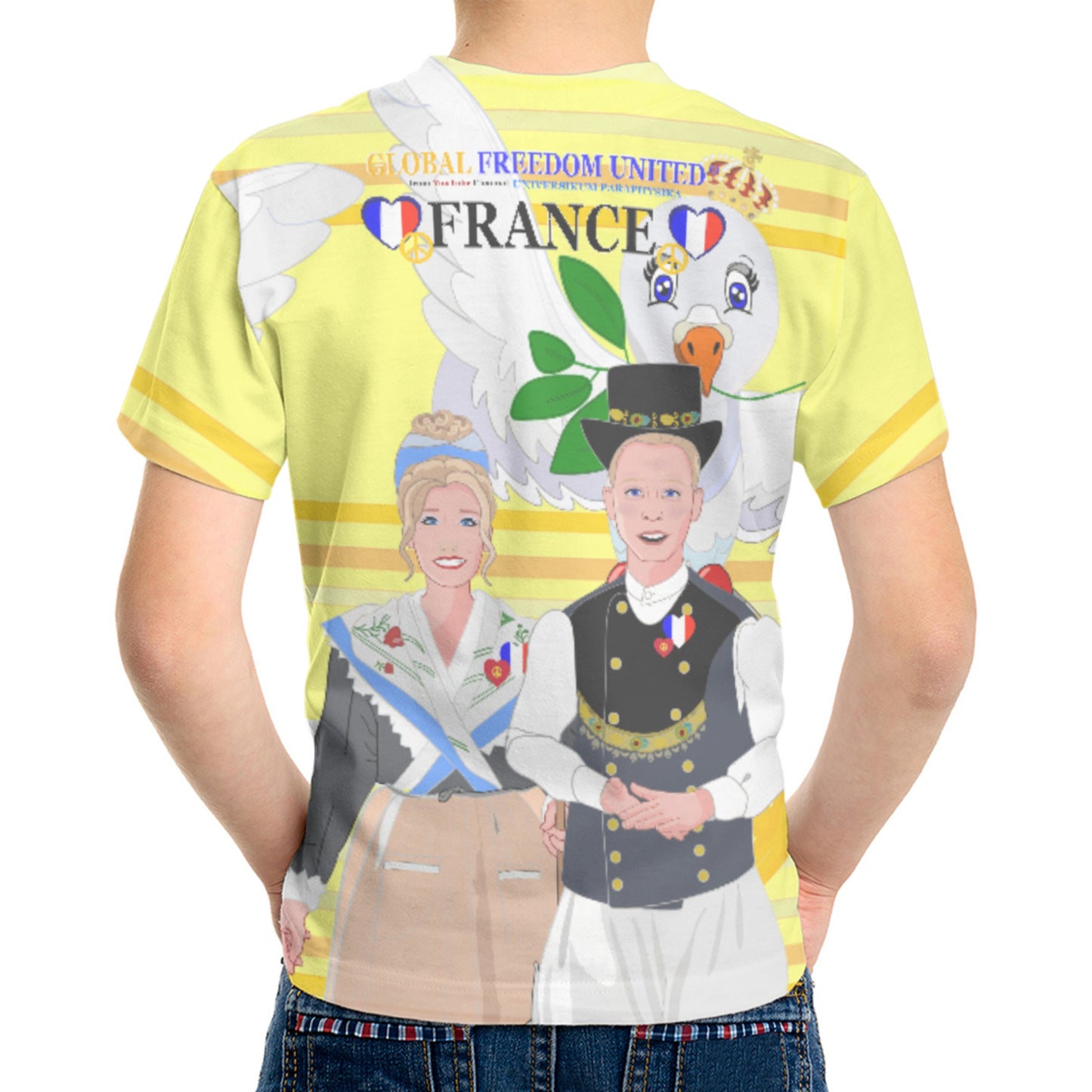 Kit´s T-shirt GLOBAL FREEDOM UNITED© Couple French Yellow