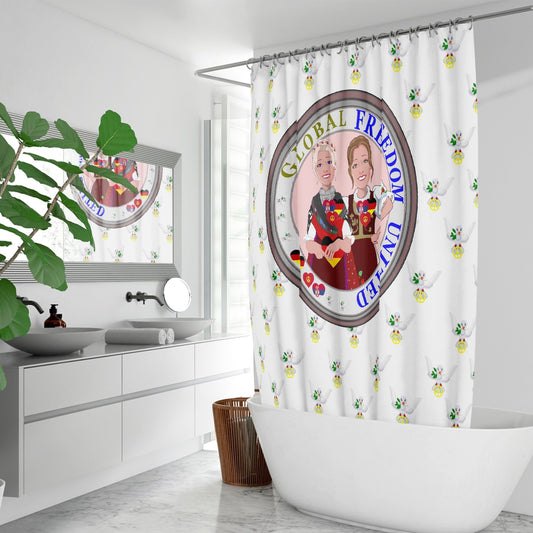 GLOBAL FREEDOM UNITED© Women Serbia & Germany WIGHT V1 Quick-drying Shower Curtain
