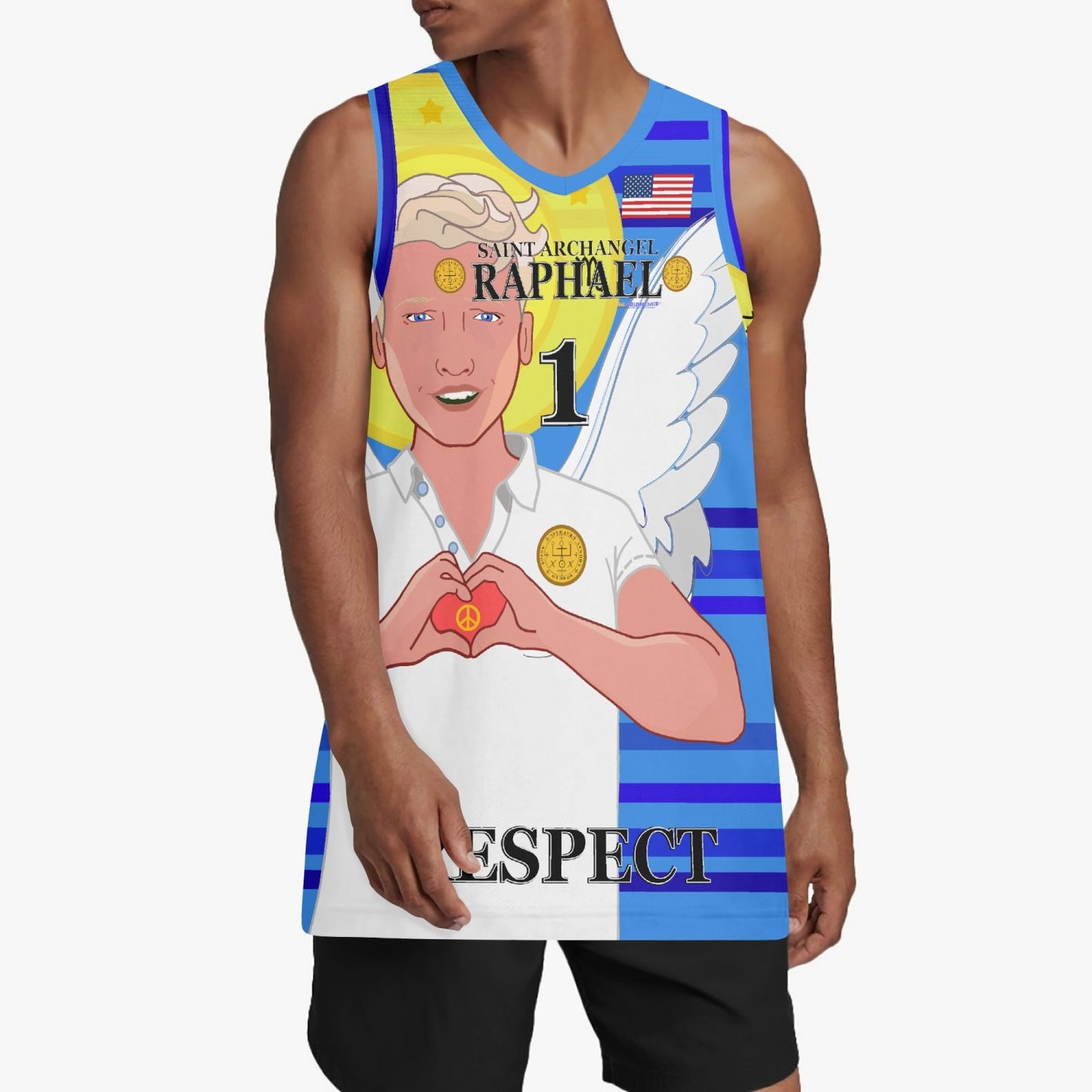 Basketball Jersey GLOBAL FREEDOM UNITED ARCHANGEL RAPHAEL USA 1