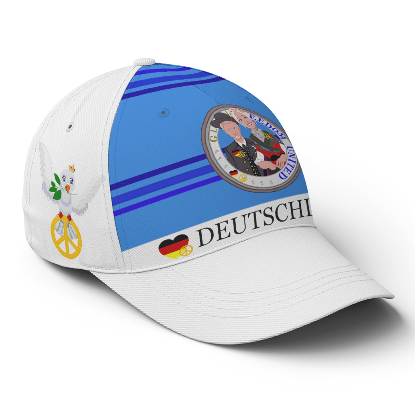 Basketball Cap GLOBAL FREEDOM UNITED© Couple Germany Deep Blue
