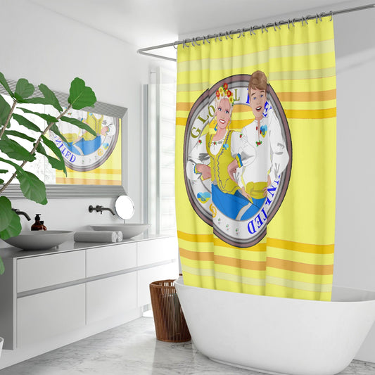 GLOBAL FREEDOM UNITED© Couple Ukrain Yellow - Quick-drying Shower Curtain