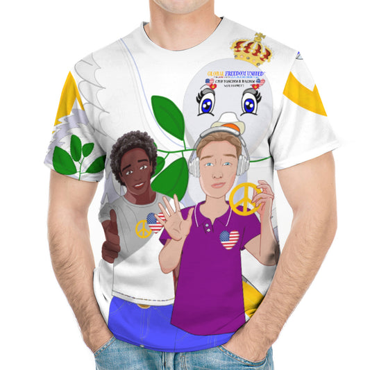 Men´s T-Shirt GLOBAL FREEDOM UNITED© Men Anti Racism & Fascism USA Big