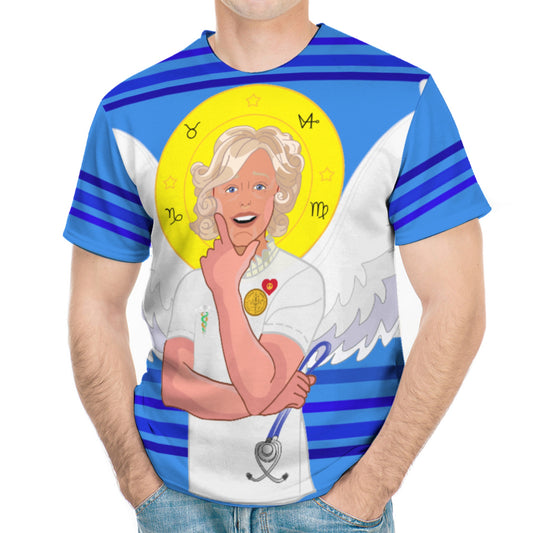 Men´s T-shirt GLOBAL FREEDOM UNITED© Archangel Gabriel Hebrew Deep Blue