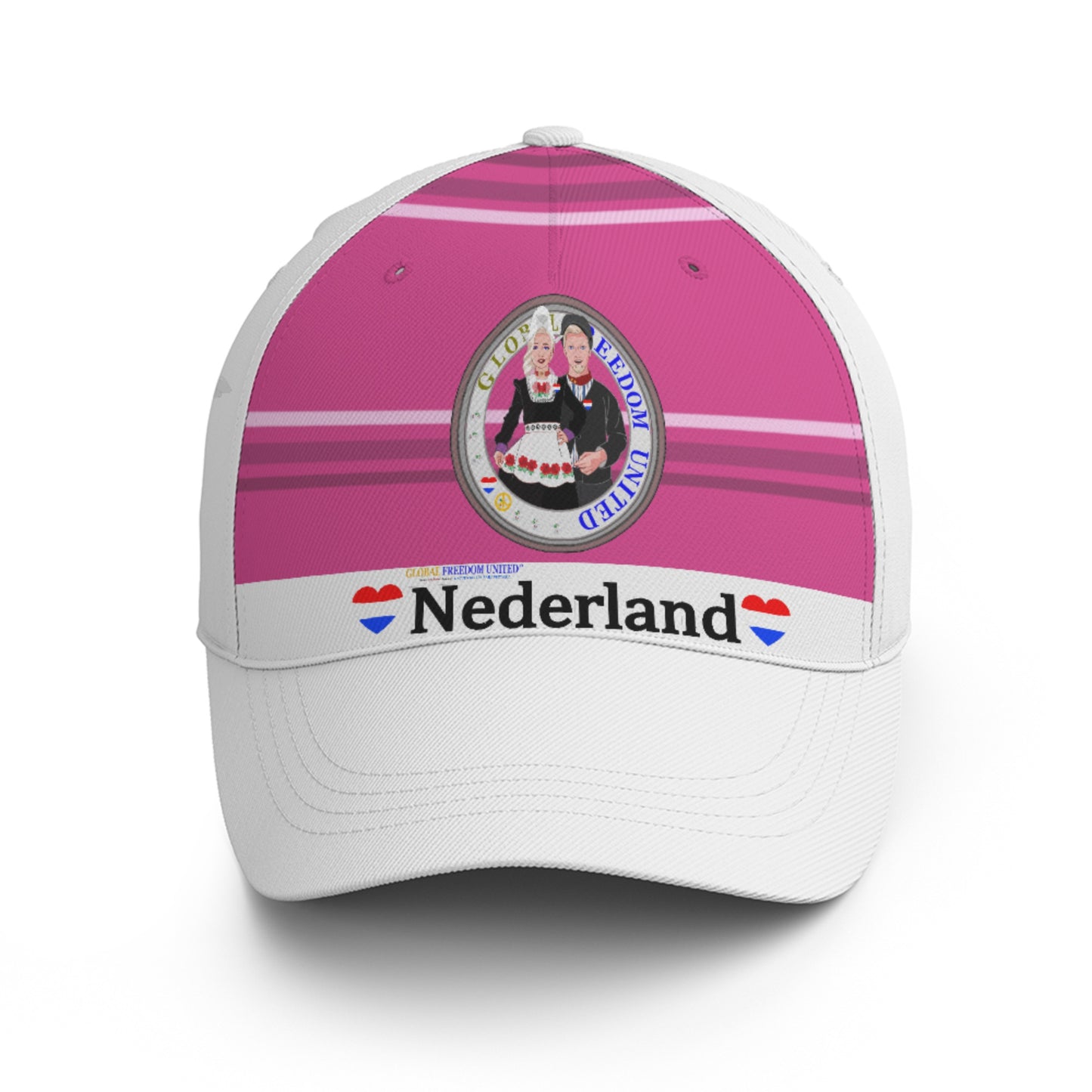 Basketball Cap GLOBAL FREEDOM UNITED© Couple Nederland Pink2