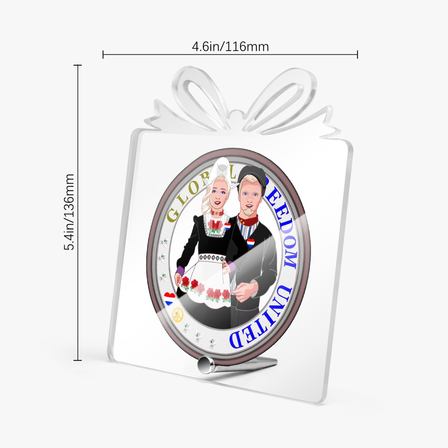 GLOBAL FREEDOM UNITED© Couple Nederland Acrylic Plaque with  Stand - Gift Shape