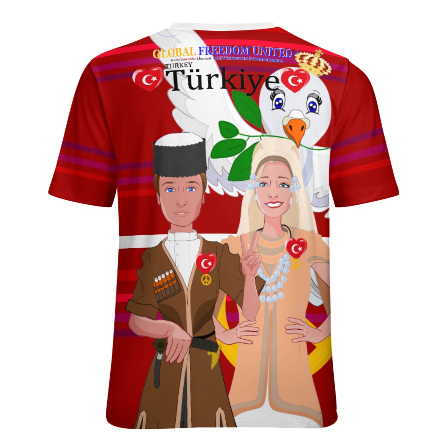 Women´s T-shirt GLOBAL FREEDOM UNITED© Couple Turkey Red