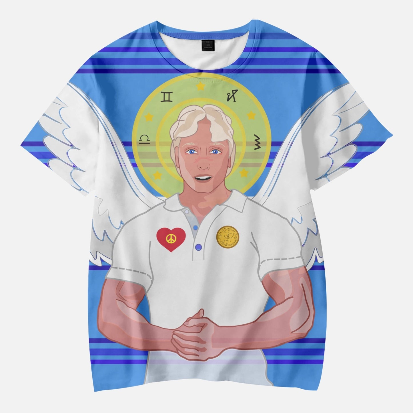 AOP Kids' Short T-Shirts GLOBAL FREEDOM UNITED ARCHANGEL MICHAEL GERMAN  DEEP BLUE