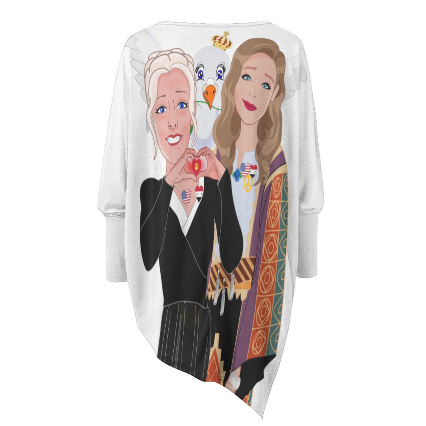 Pullover Long Sleeve T-shirt GLOBAL FREEDOM UNITED© Women Syria & USA