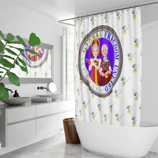 GLOBAL FREEDOM UNITED© WOMEN RUSSIA & GERMANY OLD PEACE WIGHT Quick-drying Shower Curtain
