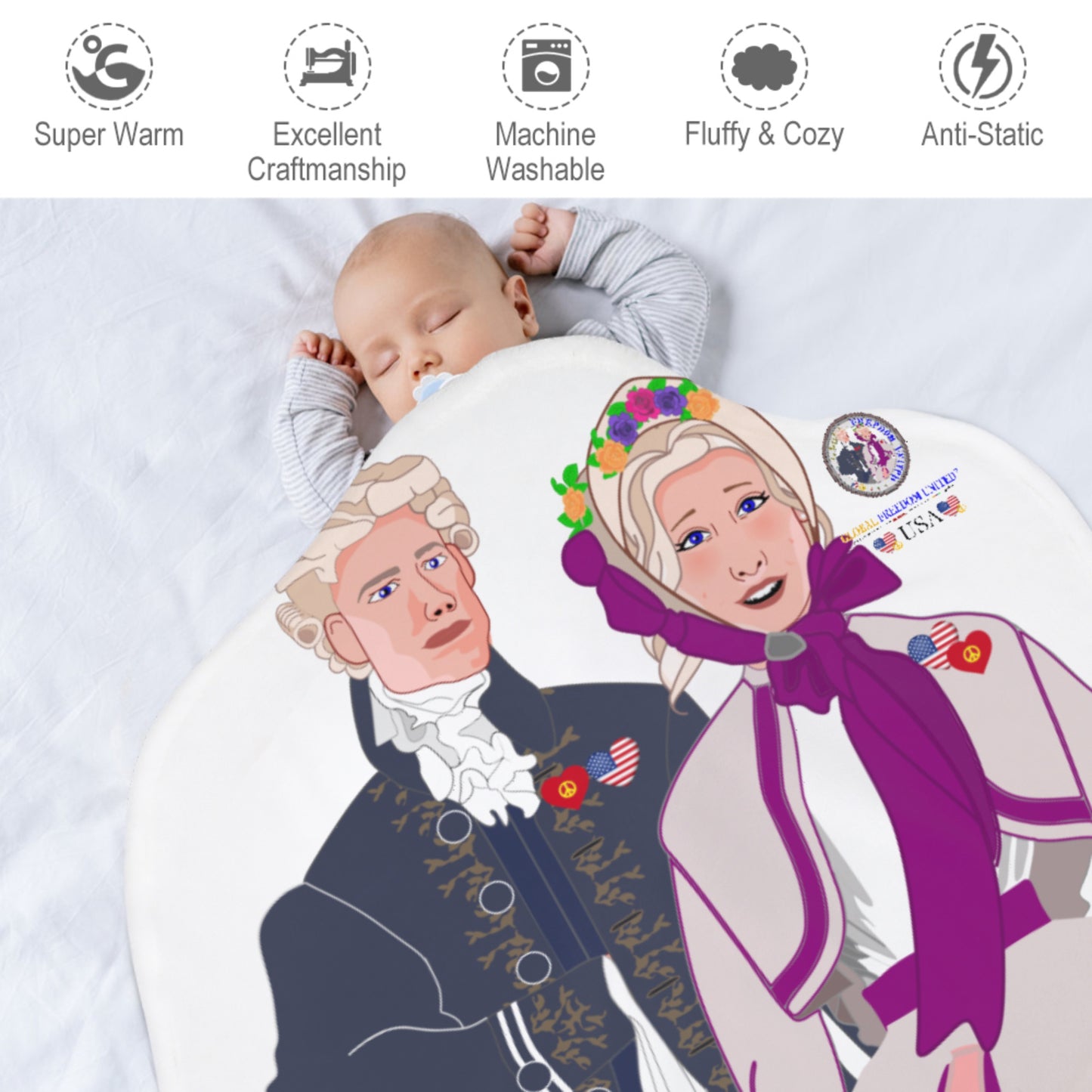 Kid´s Blankets GLOBAL FREEDOM UNITED© Couple USA Traditional
