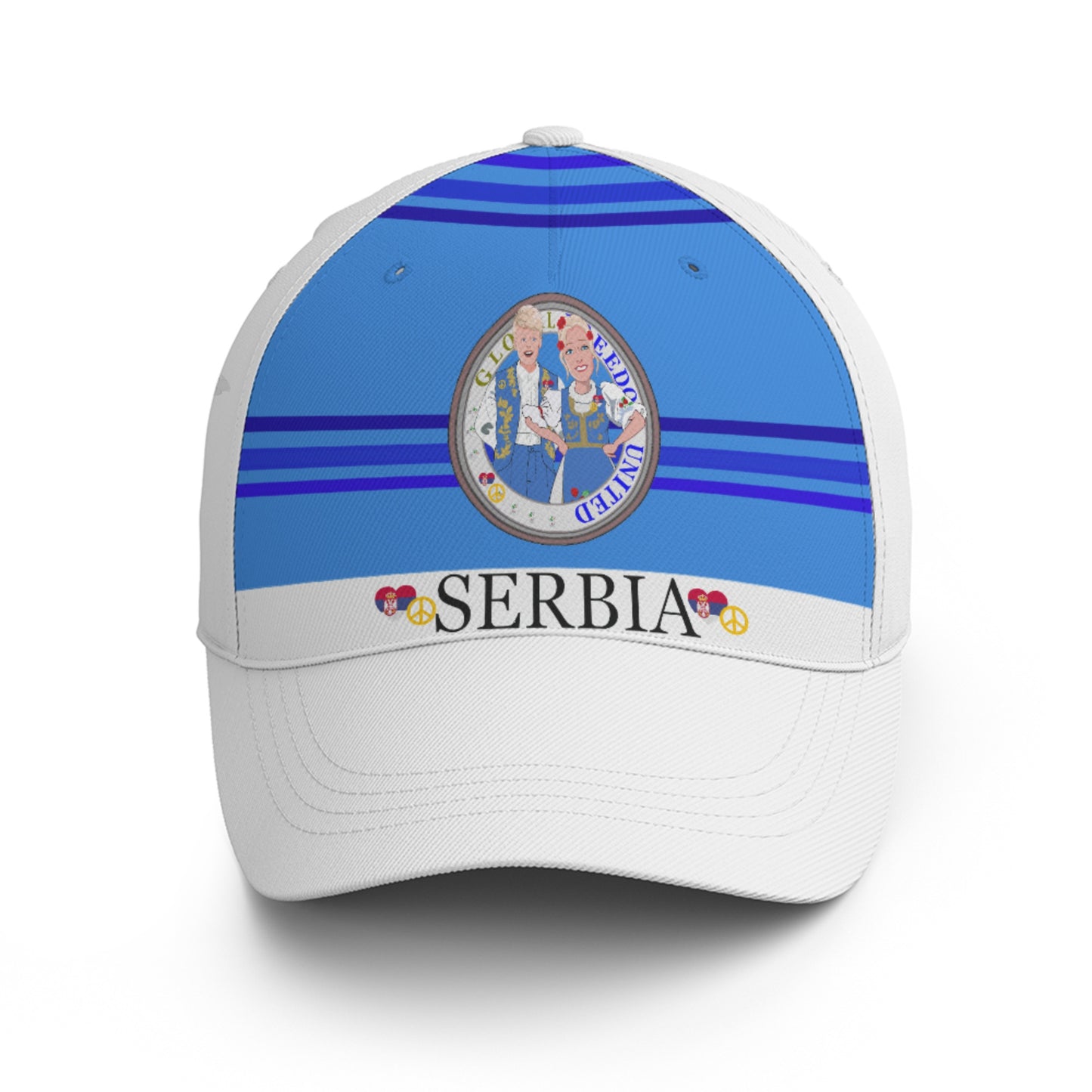Basketball Cap GLOBAL FREEDOM UNITED© Couple Serbia Deep Blue