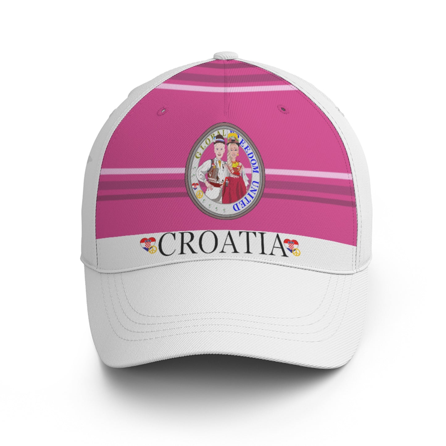 Basketball Cap GLOBAL FREEDOM UNITED© Couple Croatia Pink2