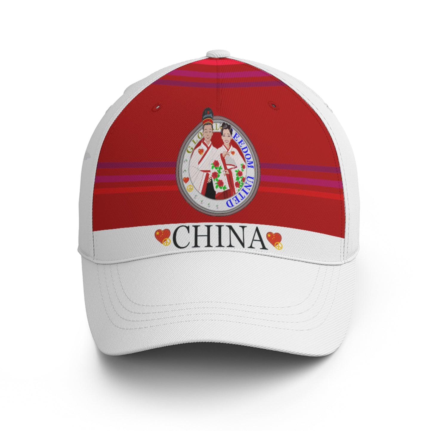 Basketball Cap GLOBAL FREEDOM UNITED© Couple China Red