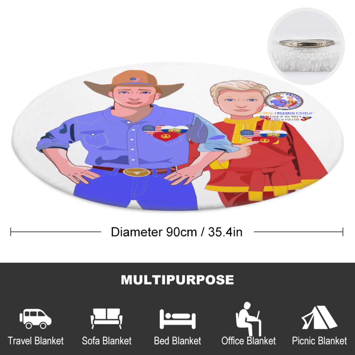 Blanket For Kids GLOBAL FREEDOM UNITED© Men Russia & USA