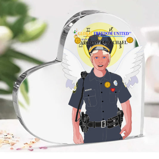 Acryl Heart GLOBAL FREEDOM UNITED© Archangel Michael As Policemen