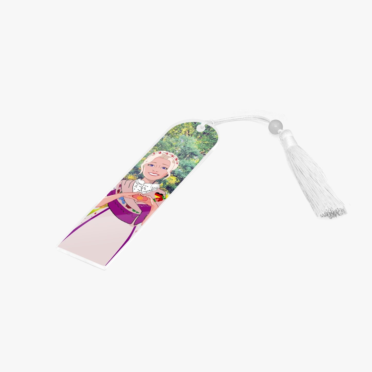Acrylic Bookmark - Semicircle GLOBAL FREEDOM UNITED© German Girl Pink