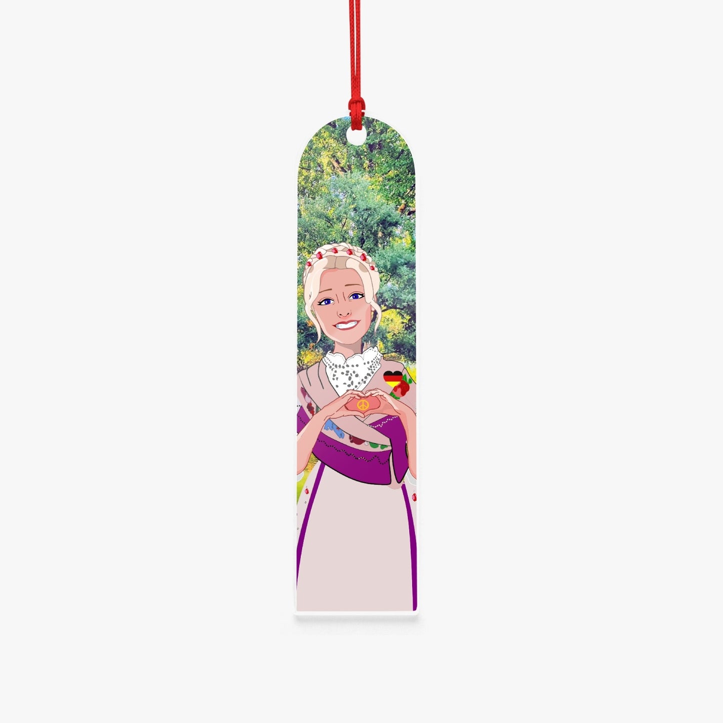 Acrylic Bookmark - Semicircle GLOBAL FREEDOM UNITED© German Girl Pink