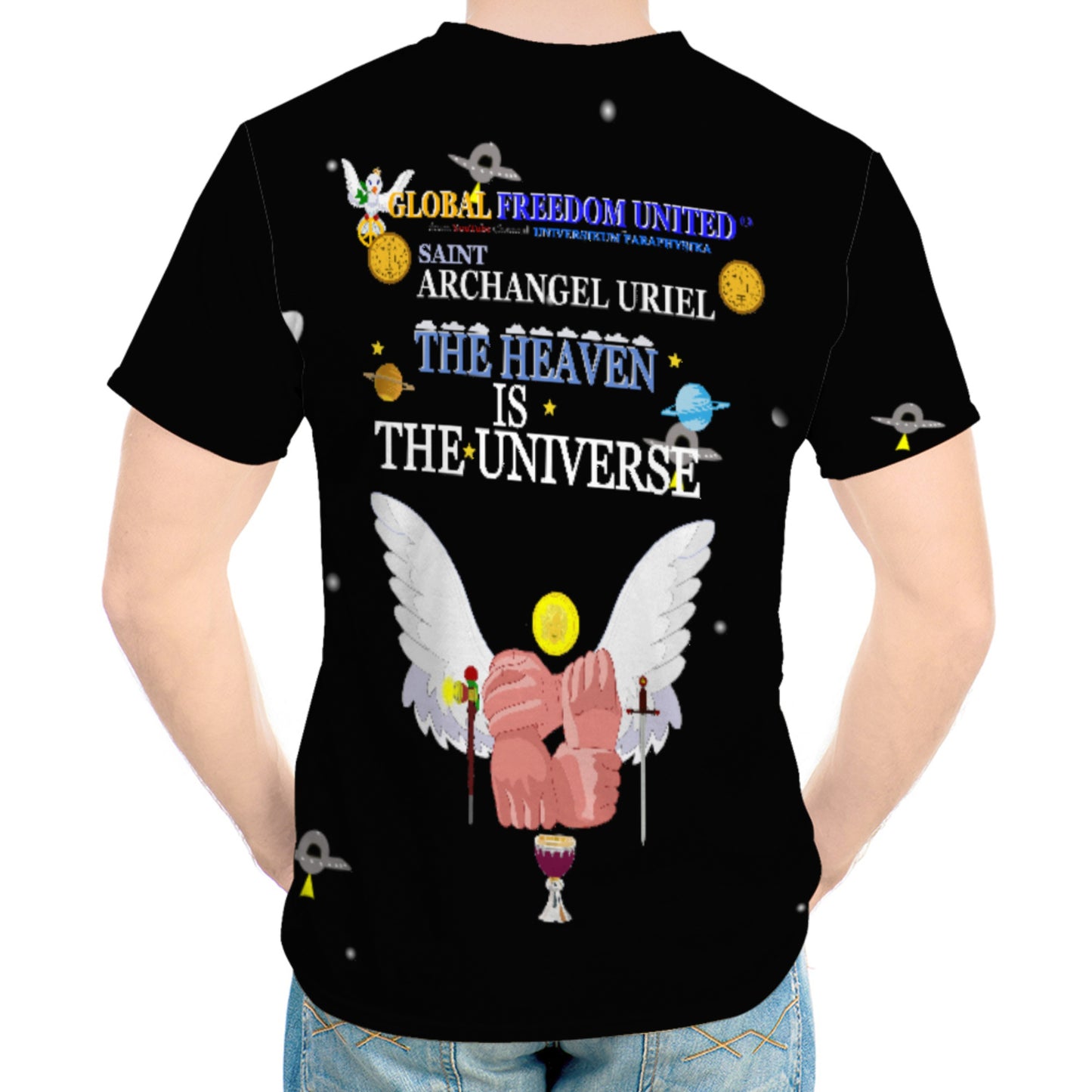 Men´s T-shirt Global Freedom United© Archangel Uriel The Universe