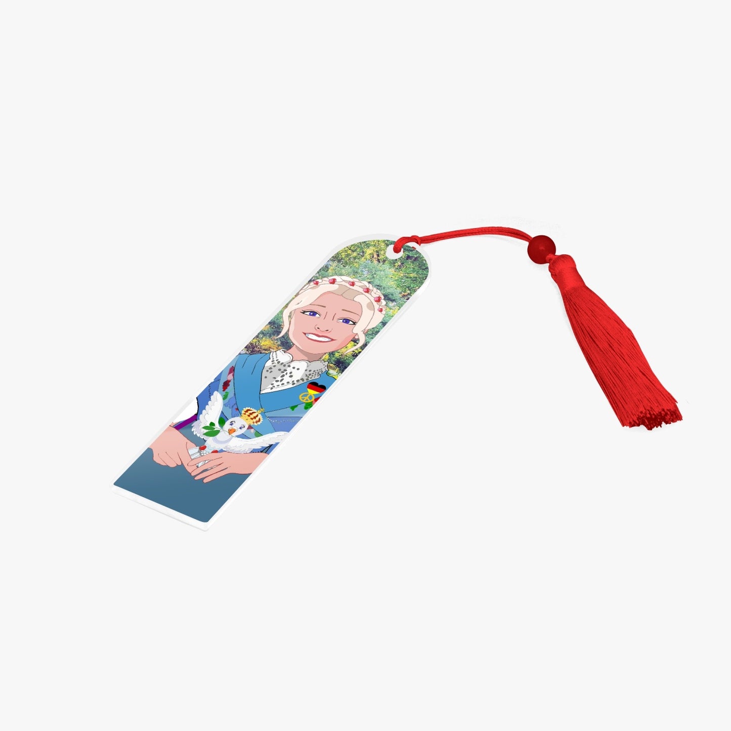 Acrylic Bookmark - Semicircle GLOBAL FREEDOM UNITED© German Girl Light Blue