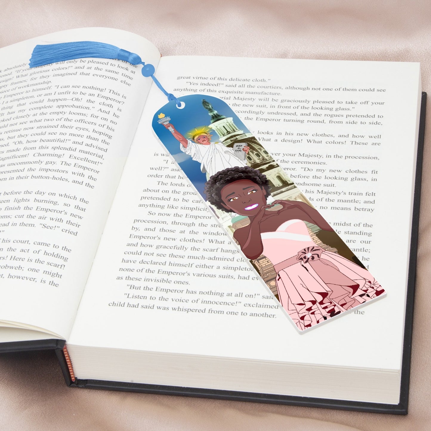 Acrylic Bookmark - Semicircle GLOBAL FREEDOM UNITED© USA GIRL V1