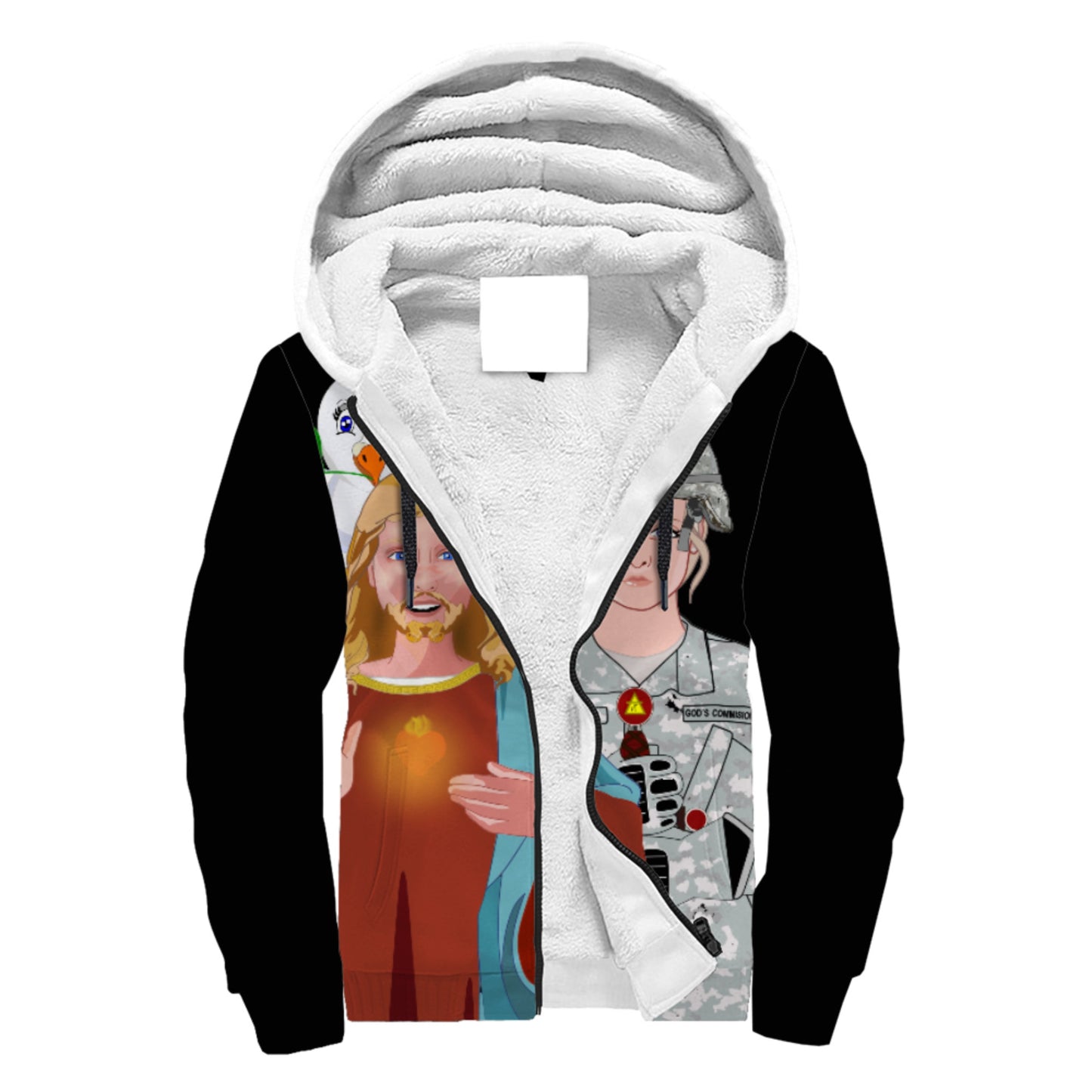 Hoodie Plush Black Global Freedom United© Jesus Christ For Fallen Us American Women Soldiers