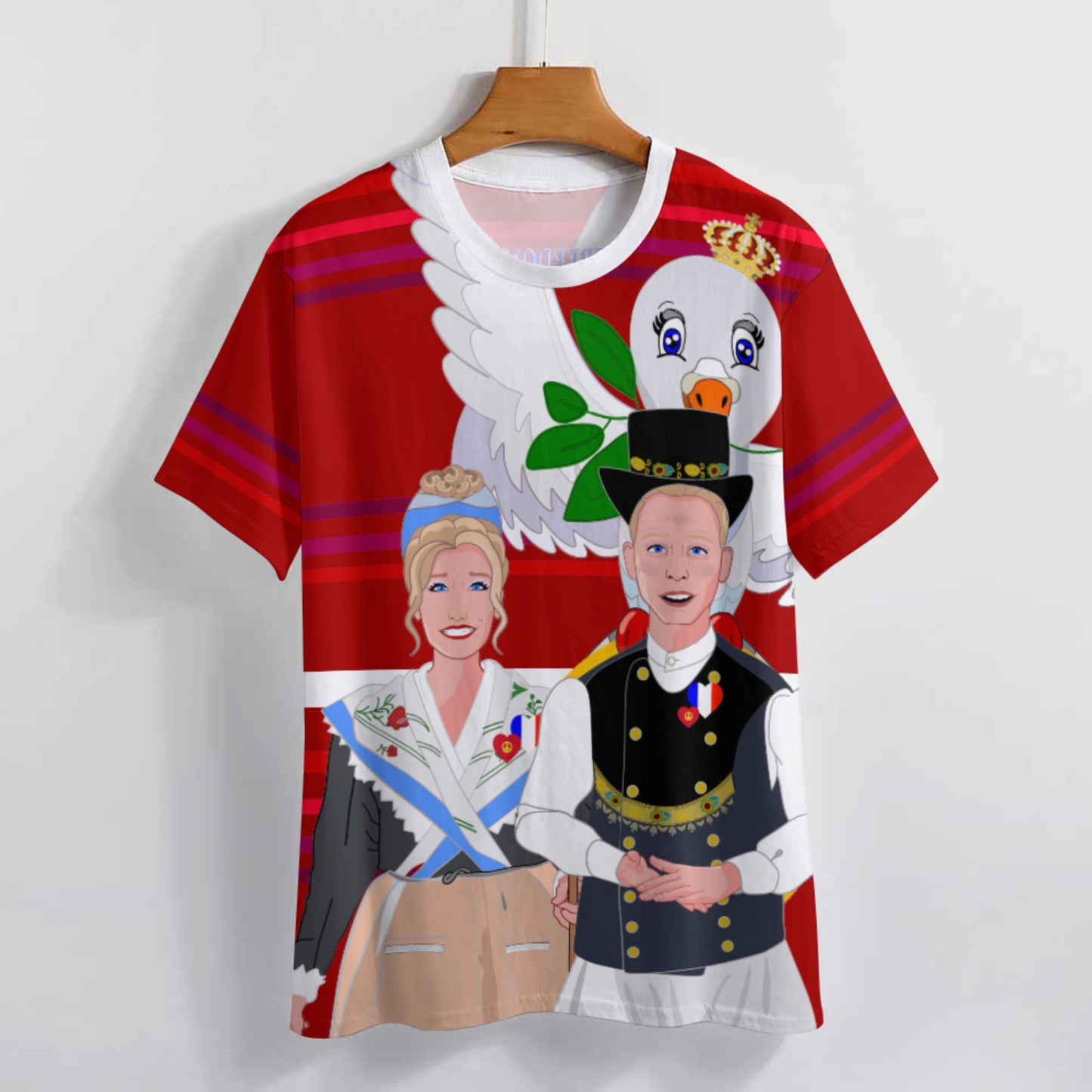 Women´s T-shirt GLOBAL FREEDOM UNITED© Couple French Red