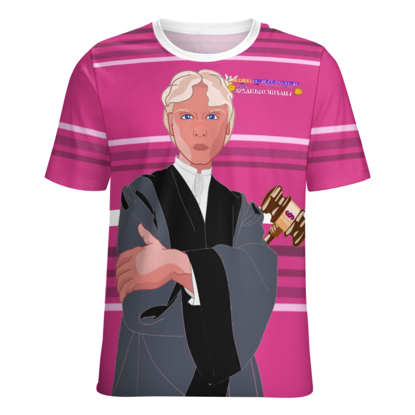 Women´s T-shirt  GLOBAL FREEDOM UNITED© Archangel Michael Serbia V5 Pink2