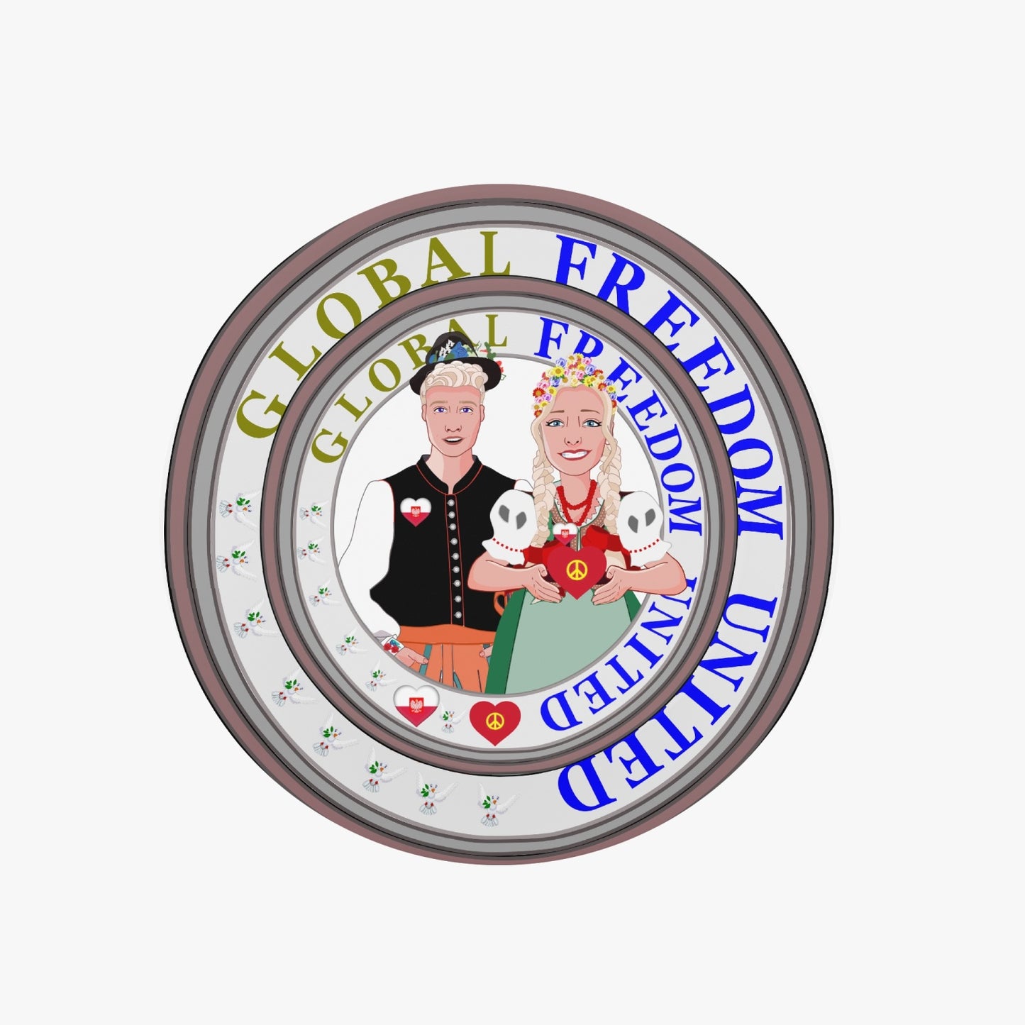 GLOBAL FREEDOM UNITED© Couple Poland Magnetic Collapsible Grip And Stand