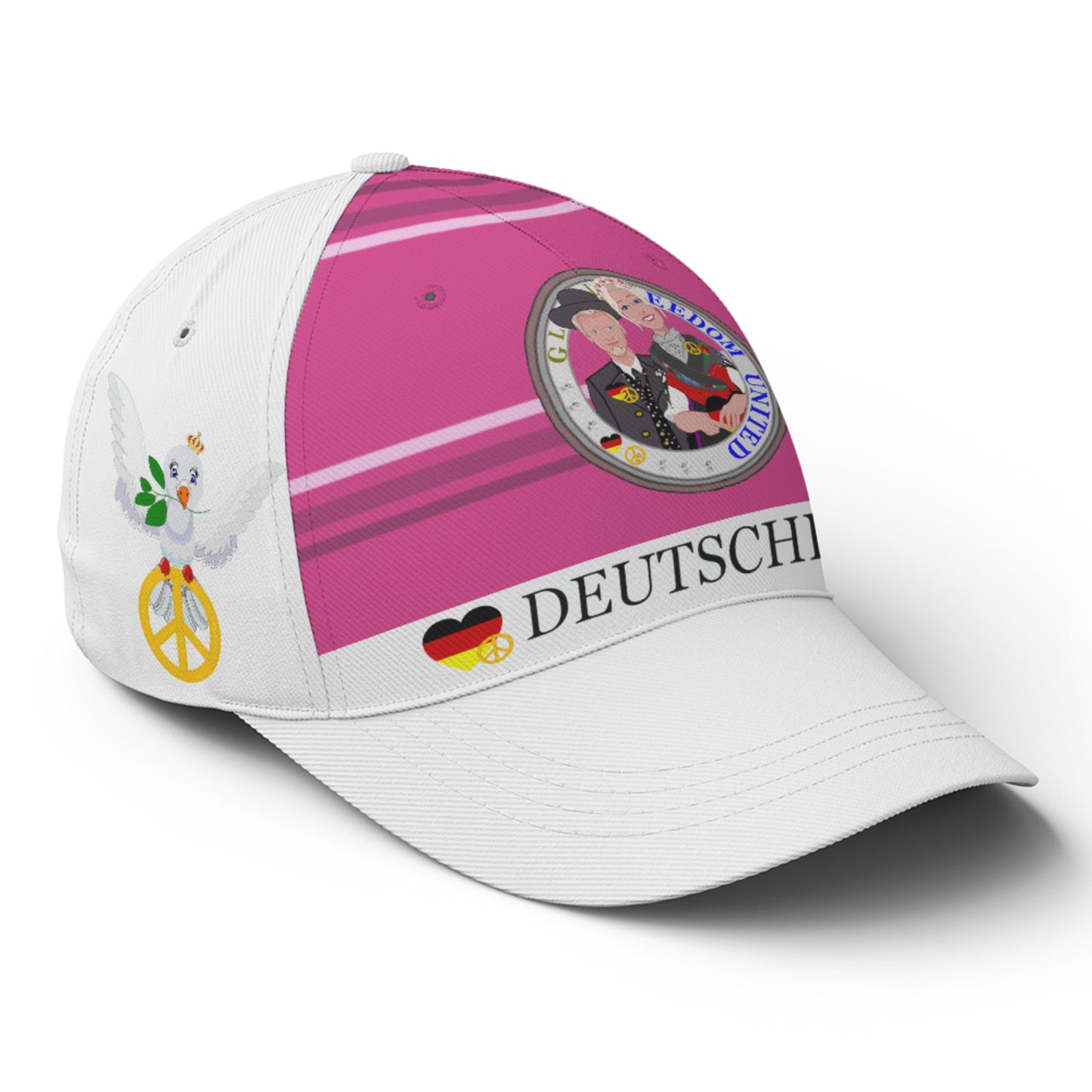 Basketball Cap GLOBAL FREEDOM UNITED© Couple Germany Pink2