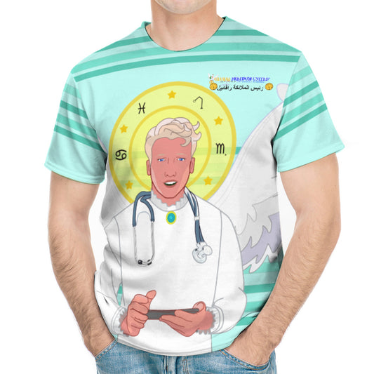 Men´s T-shirt GLOBAL FREEDOM UNITED© Archangel Rafael Arabic Light Green