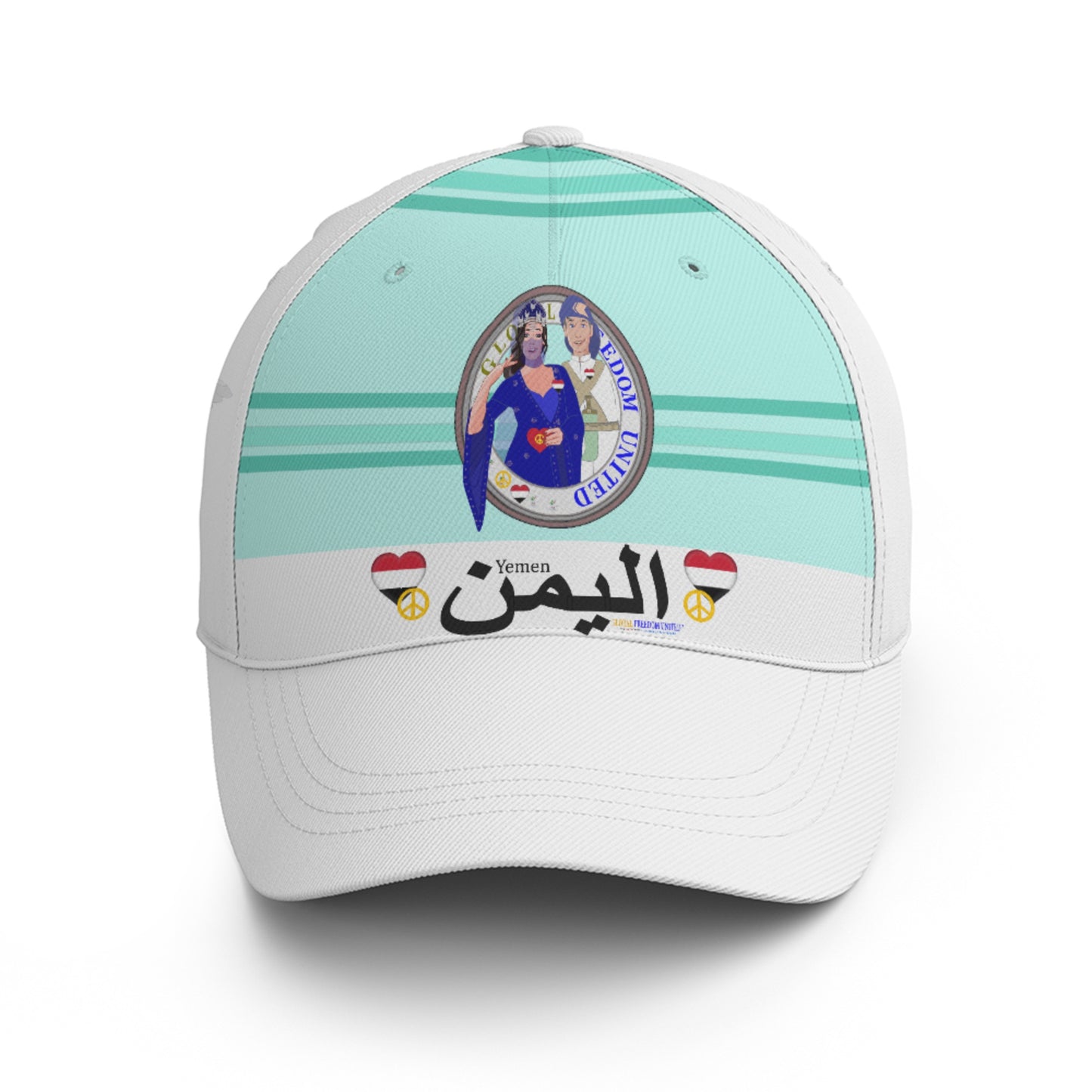 Basketball Cap GLOBAL FREEDOM UNITED© Couple Yemen Light Green