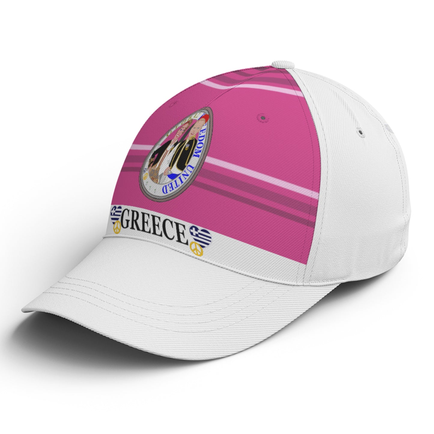 Basketball Cap GLOBAL FREEDOM UNITED© Couple Greece Pink2