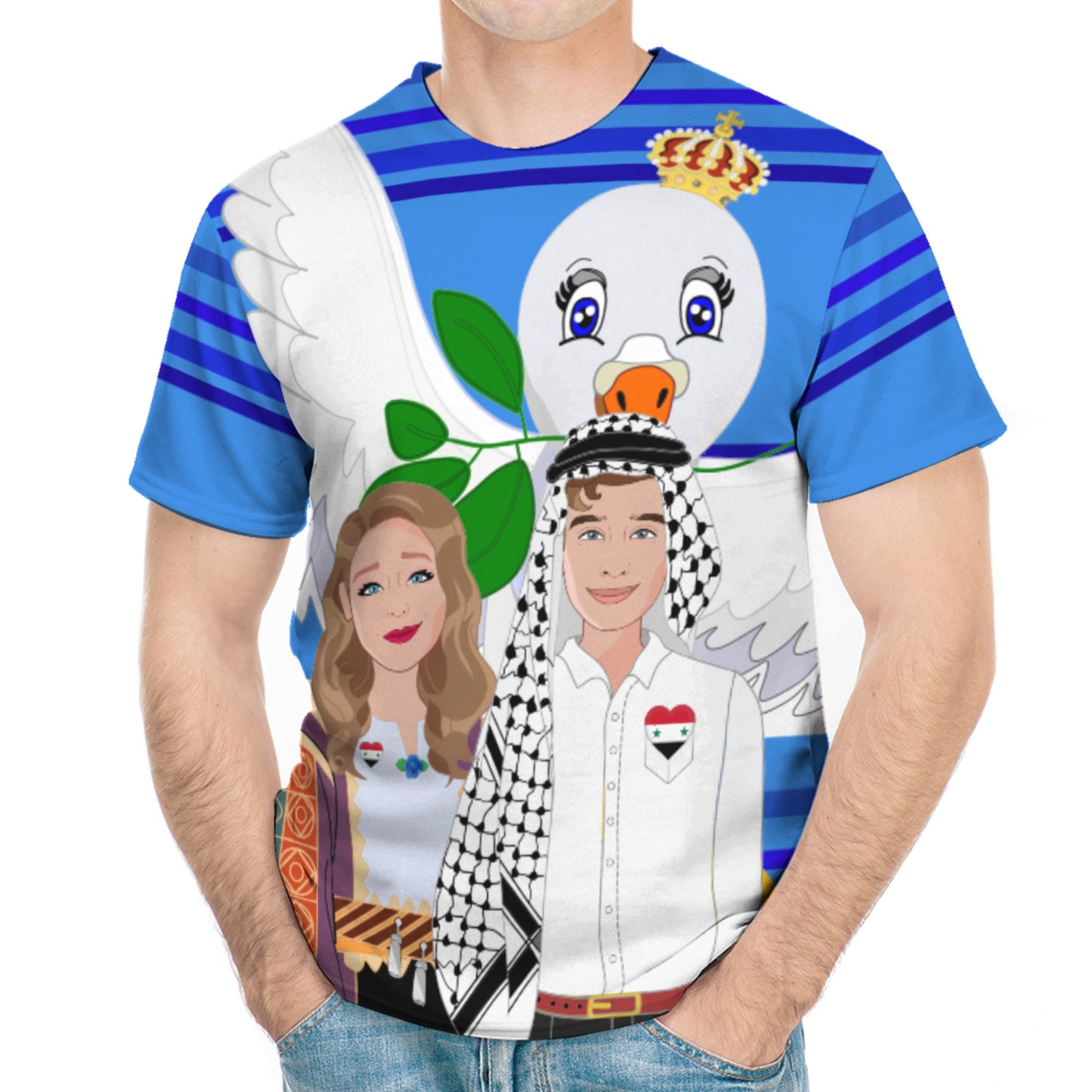 Men´s T-shirt GLOBAL FREEDOM UNITED© Couple Syria Deep Blue