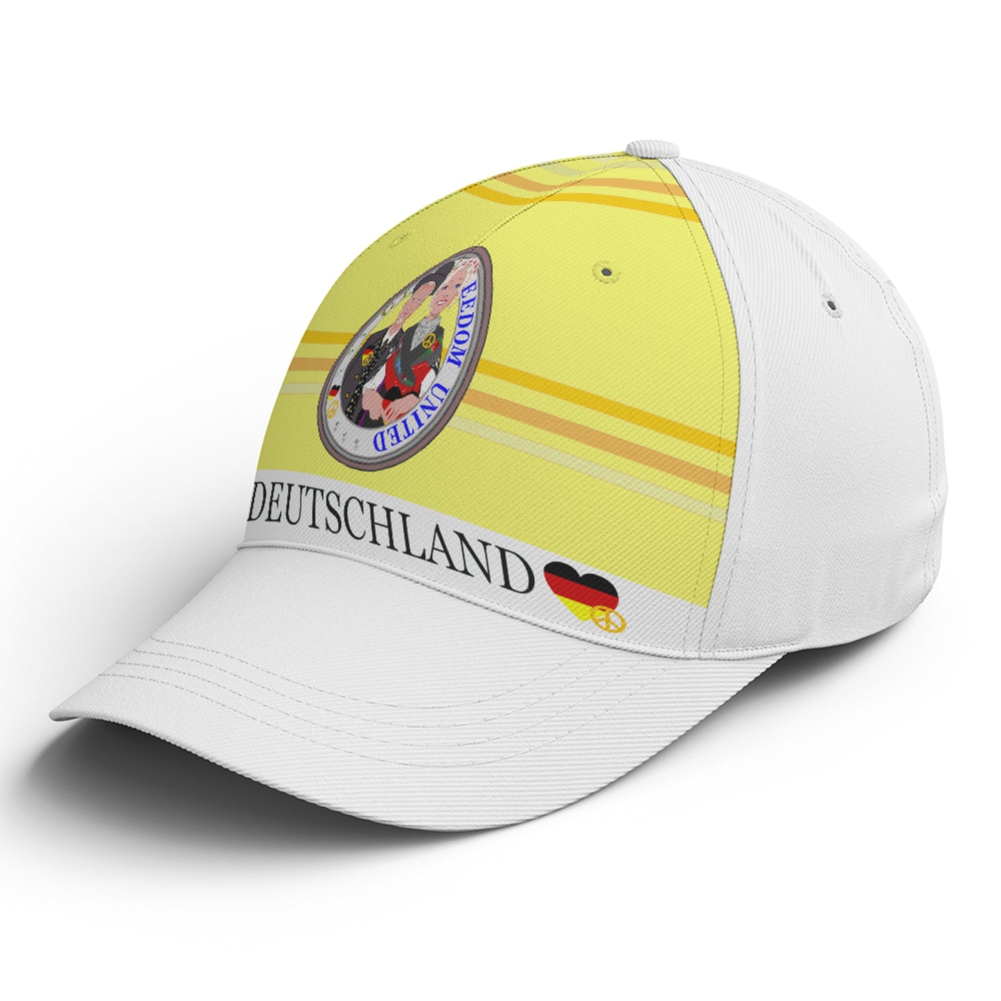 Basketball Cap GLOBAL FREEDOM UNITED© Couple Germany Yellow